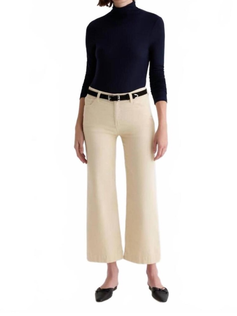 New AG Saige Wide Leg Crop Corduroy Pants Opal Stone Mid Rise Casual Women’s 26